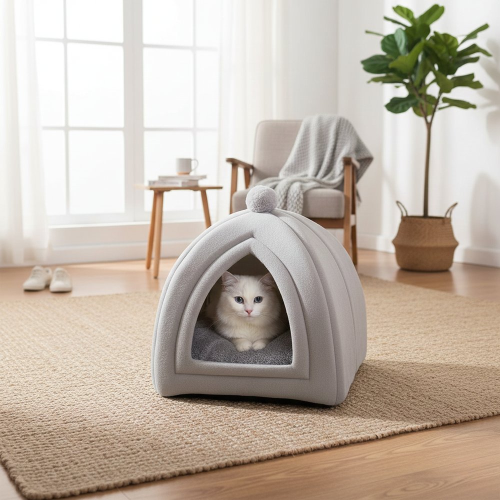 Cozyden Pet Cave | Warm All-Season Enclosed Pet Bed for Cats and Dogs