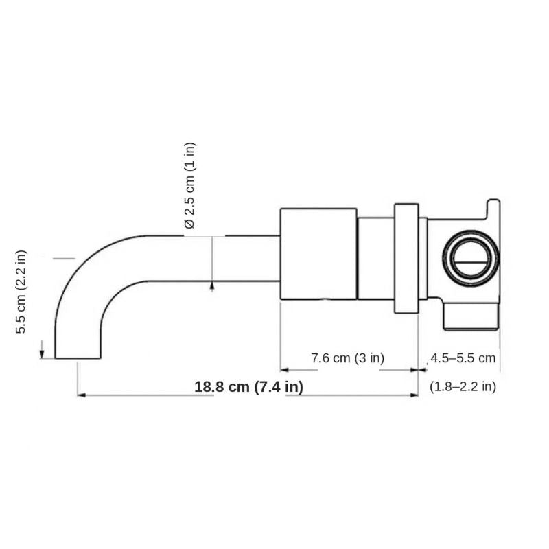 Cavion Wall-Mounted Basin Mixer Tap in Brushed Gold – photo 4