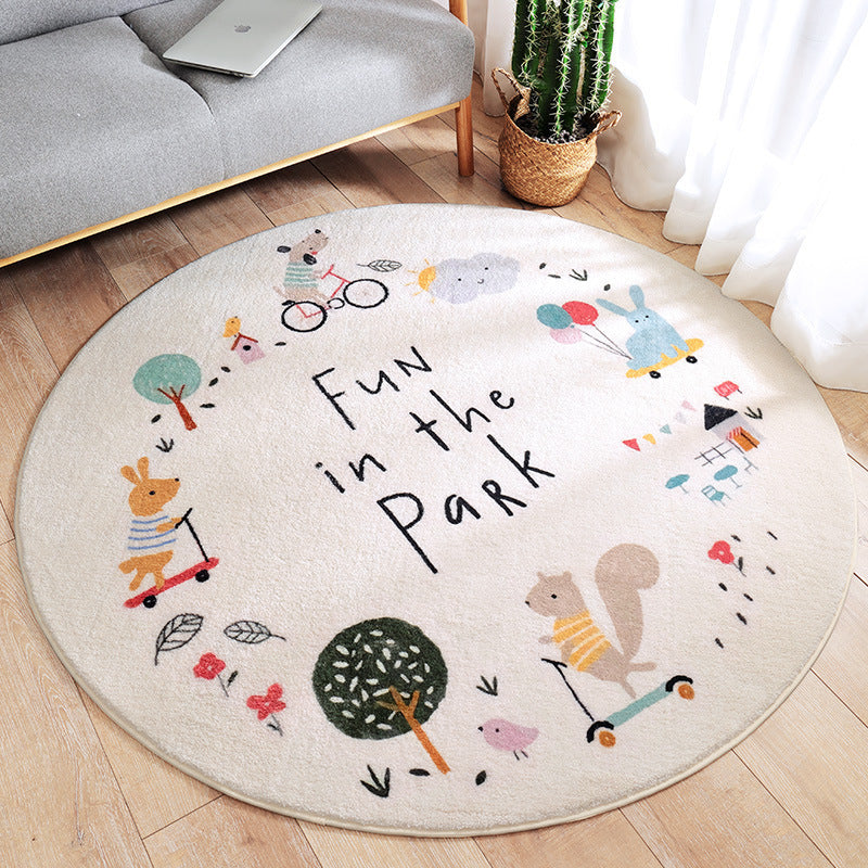 Park Fun Round Kids Rug | Machine Washable | Play Mat - Styyler