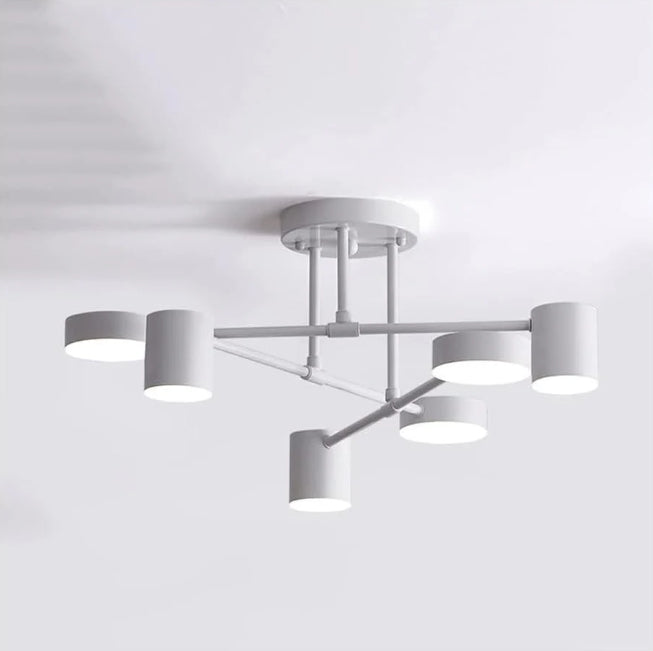 Lunaris Modern Minimalist LED Chandelier | 6-Light Rotatable Pendant for Living and Dining Rooms - Styyler