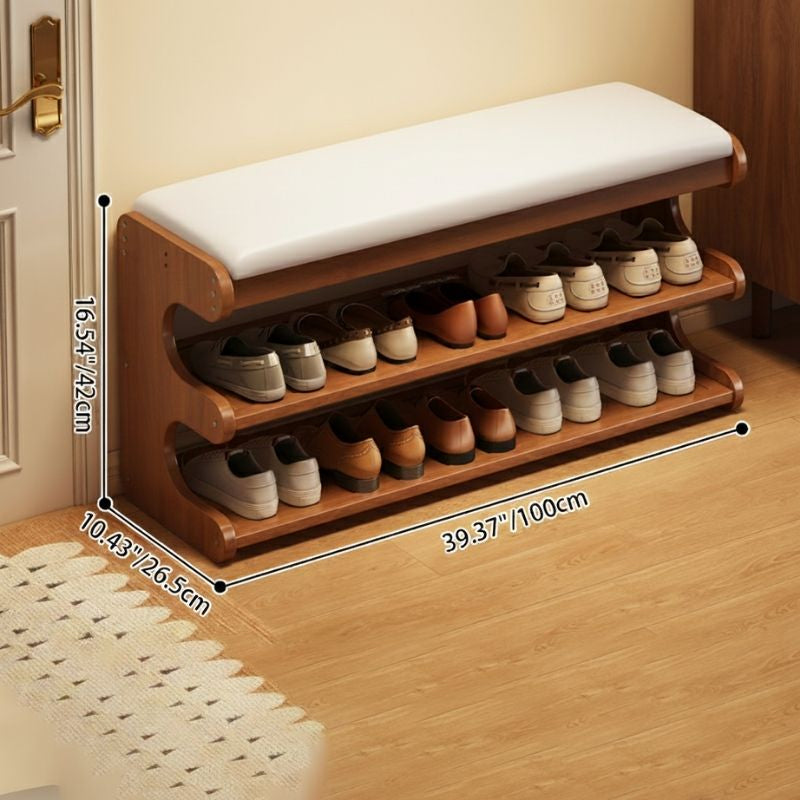 Dorvyn shoe bench large size with dimensions shown