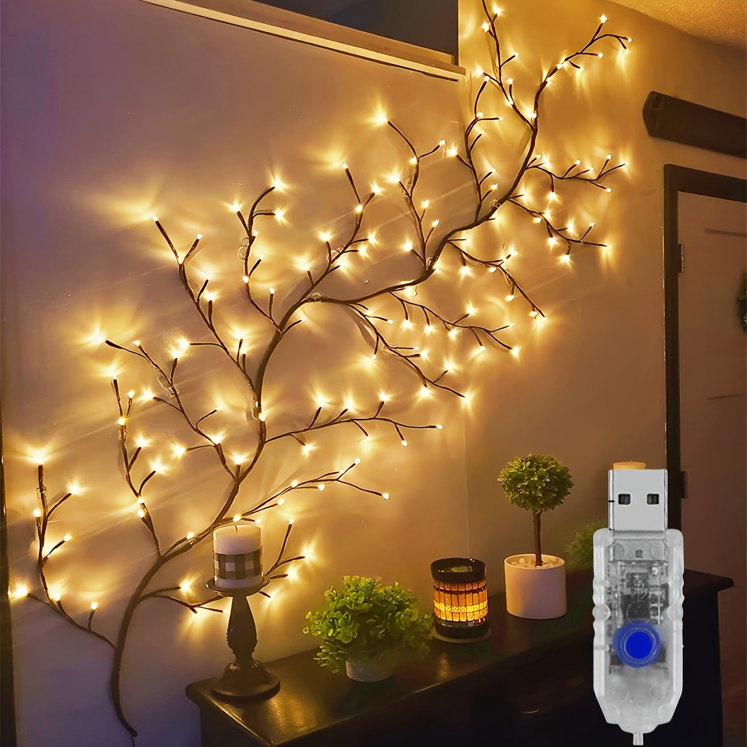 Elenor Wall Light Fixture with Calming Glow | Willow Tree Design for Bedroom or Living Room