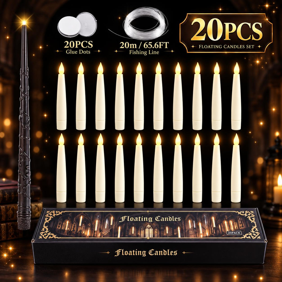 Magic Floating Candles | LED Candles with Remote Control | 20Pack