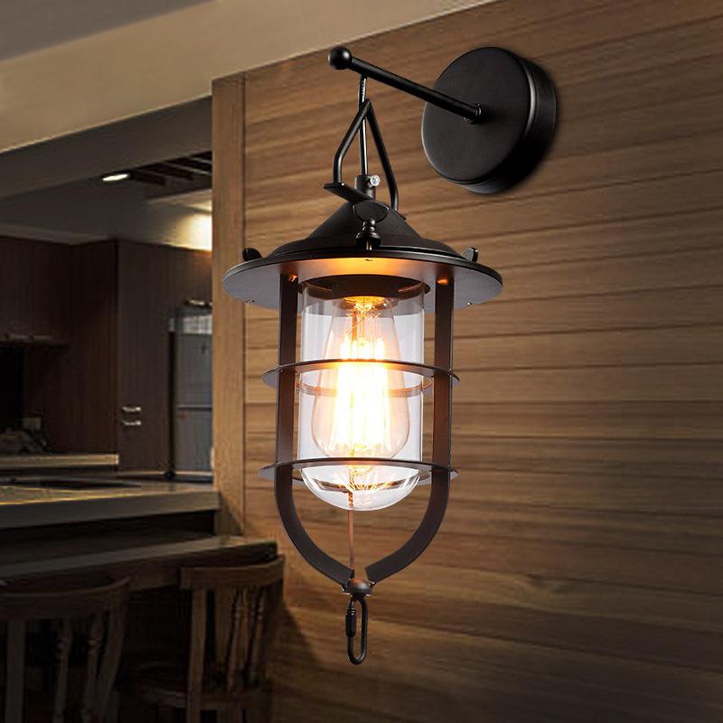 FYRA | Outdoor Glass Iron Art Wall Lamp | Retro Industrial Style