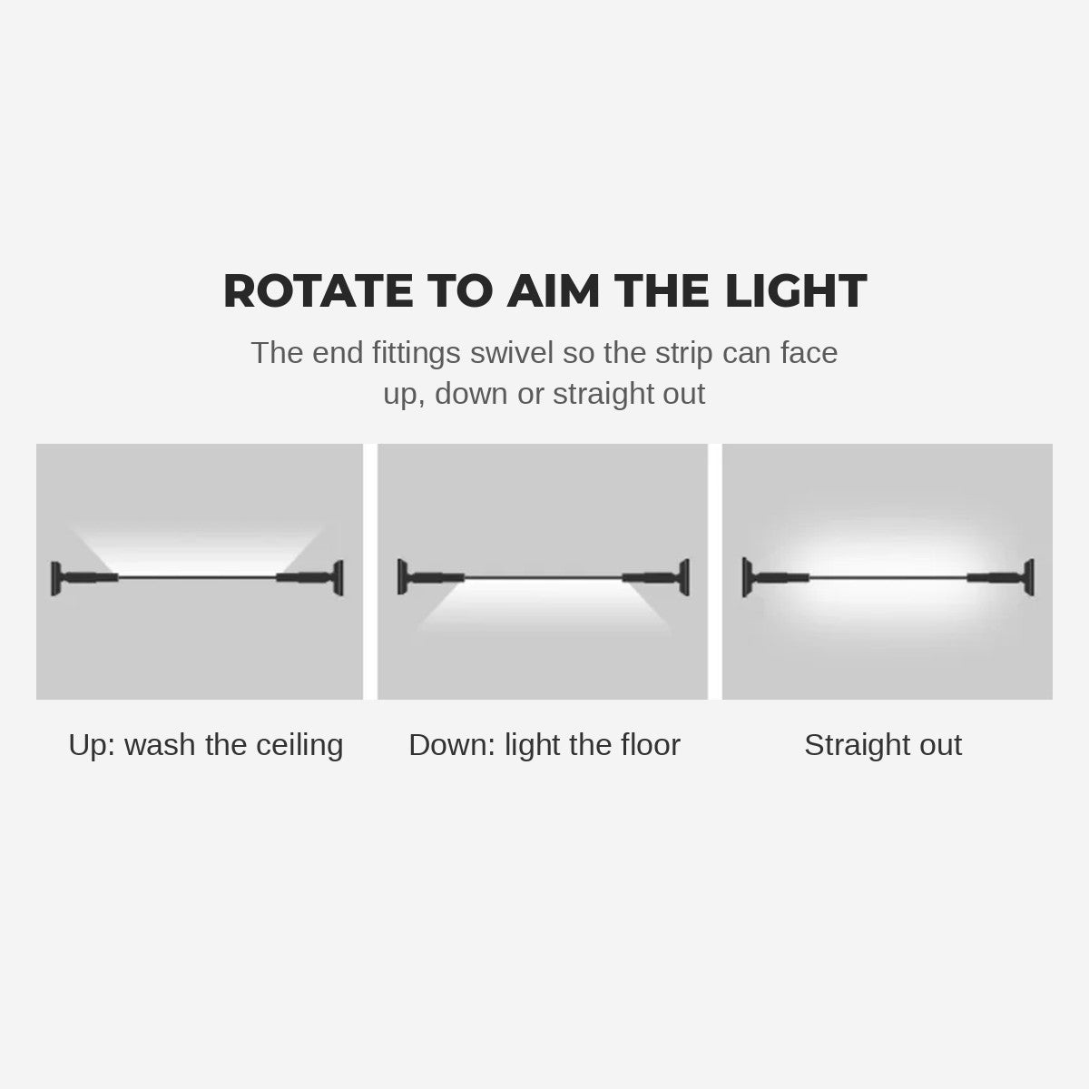 Linea light can be rotated to shine up, down or straight out