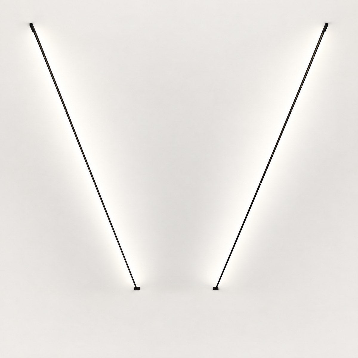 Linea slim black linear LED light running along a ceiling