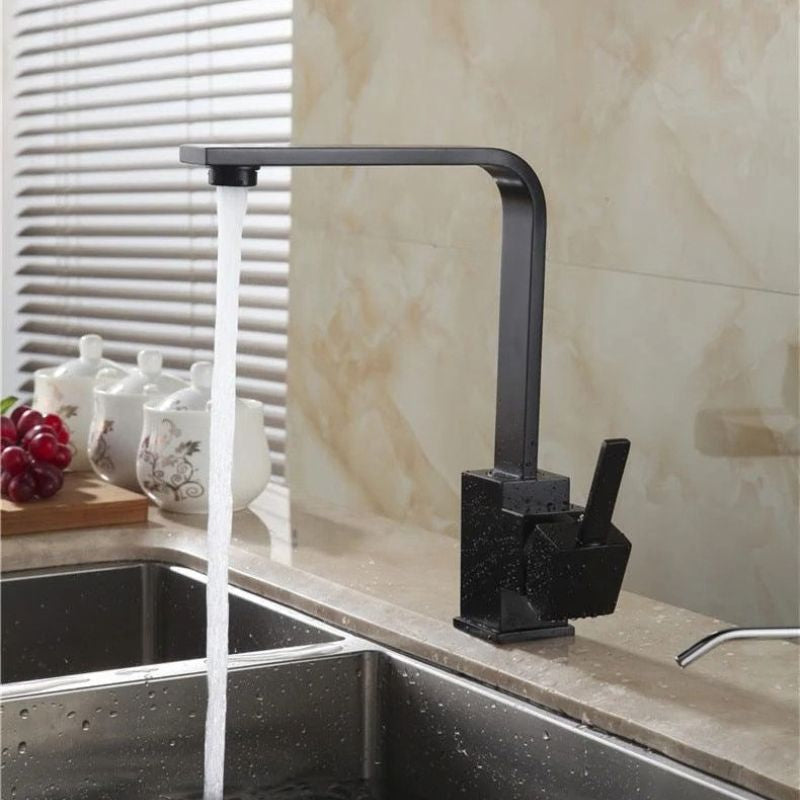 Lunaria Matte Black Square Kitchen Mixer Tap – photo 10