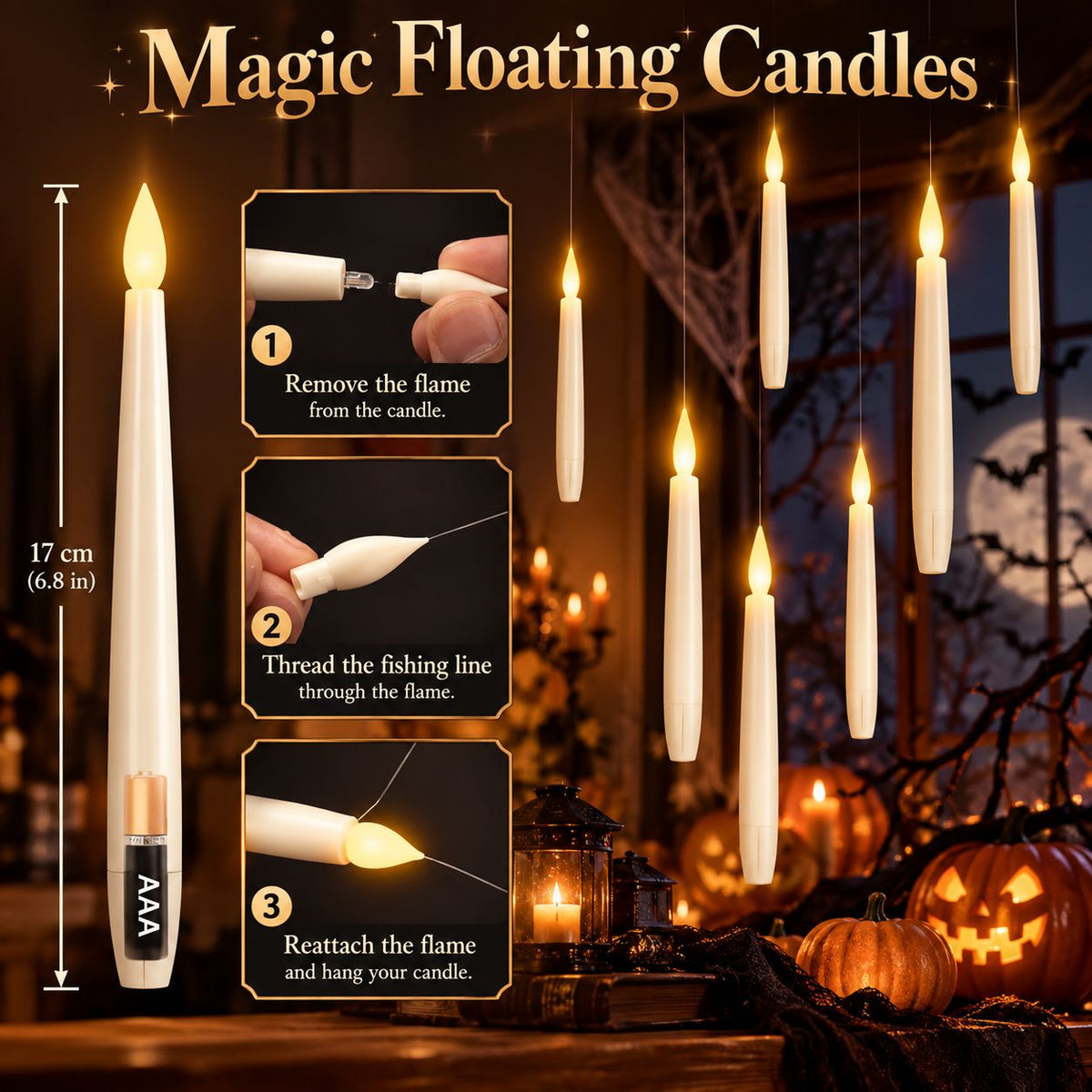 Magic Floating Candles | LED Candles with Remote Control | 20Pack
