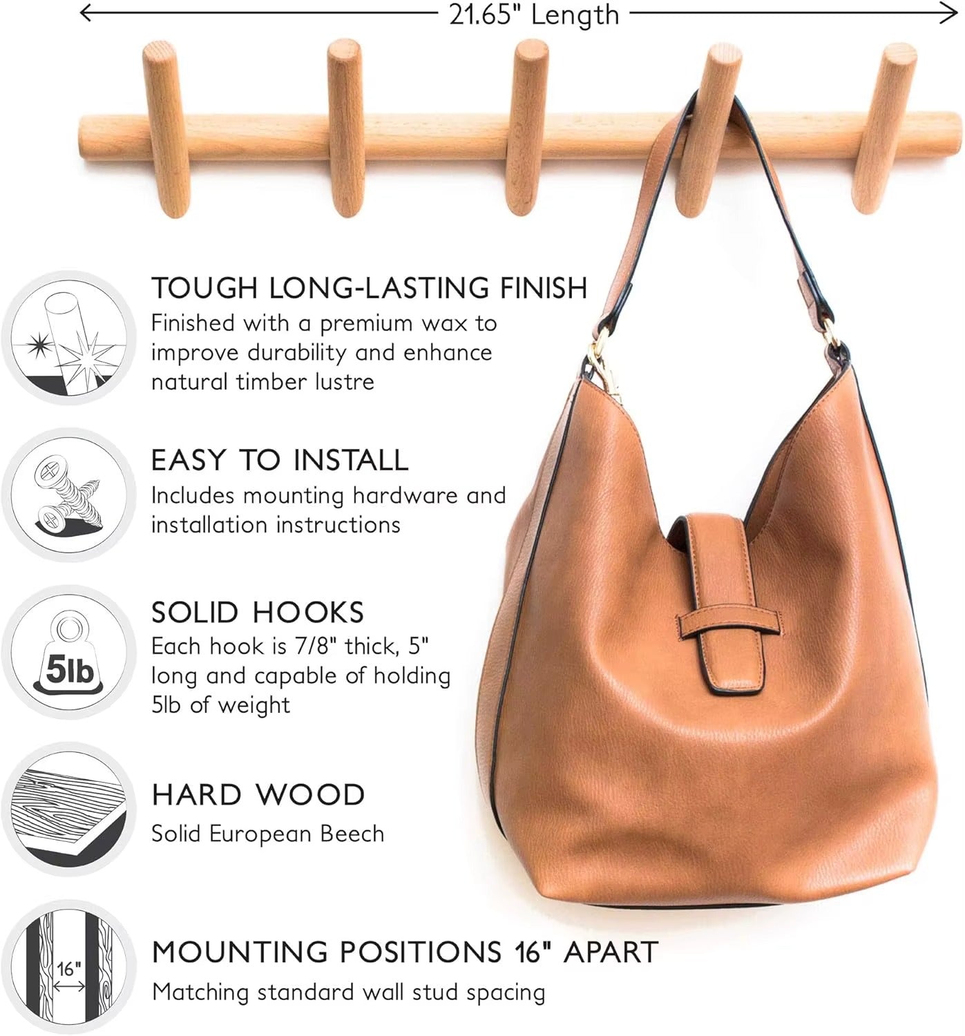 Hika | Japanese-style Solid Wood Coat hanger | Minimalist Japandi Design