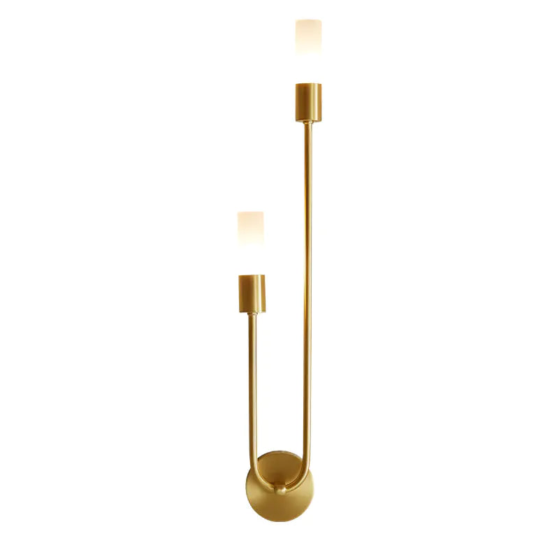 LAKO Modern Nordic Double-Head Wall Light | Gold Metal Bedroom Sconce