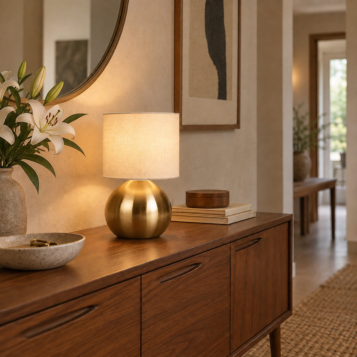 Orb Table Lamp Set | 2 x Minimalist Bedside Lights with Inline Switch