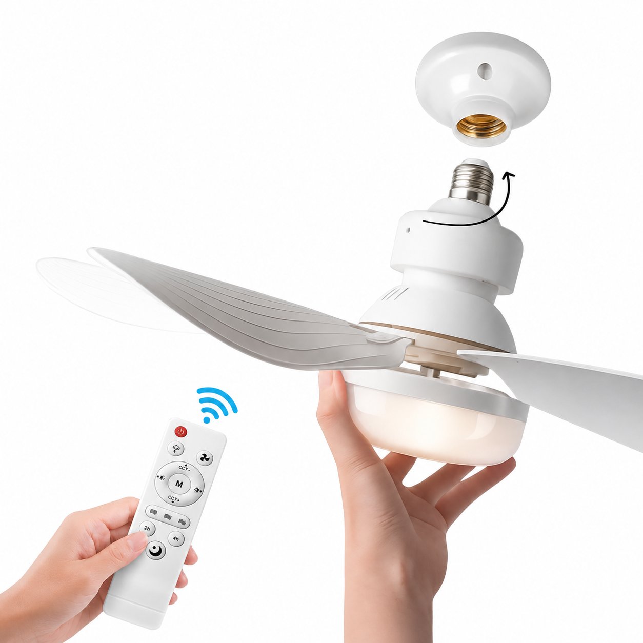 Orinae |  Ceiling Fan Light with Remote for Adjustable Bedroom Glow - 52cm