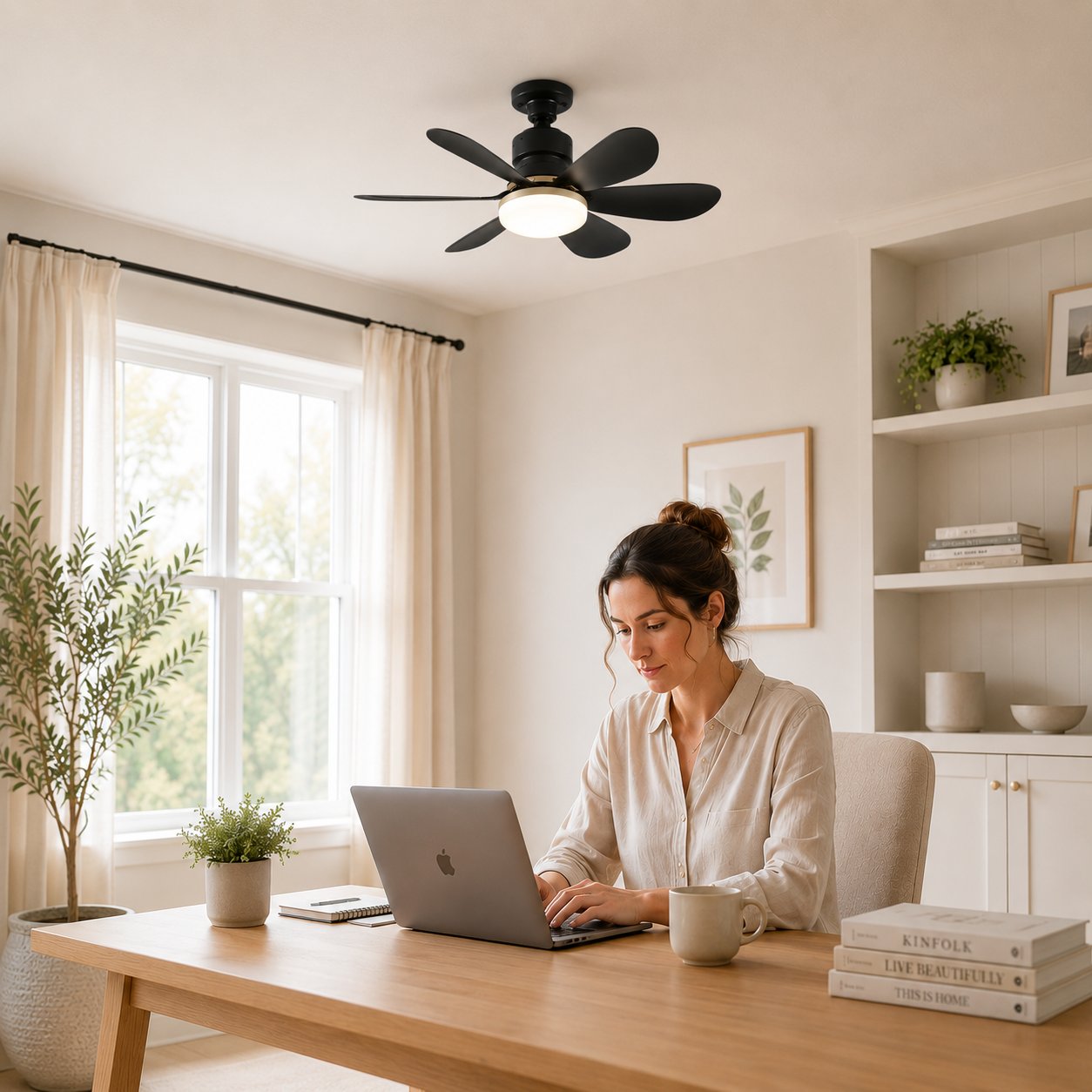 Orinae |  Ceiling Fan Light with Remote for Adjustable Bedroom Glow - 52cm