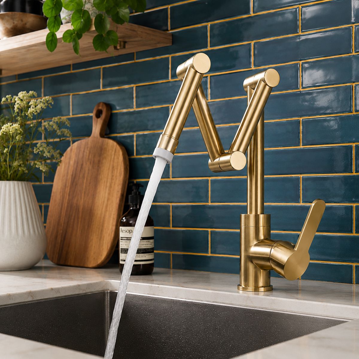 Sailea Pot Filler Faucet with Extendable Arm and Dual Handles