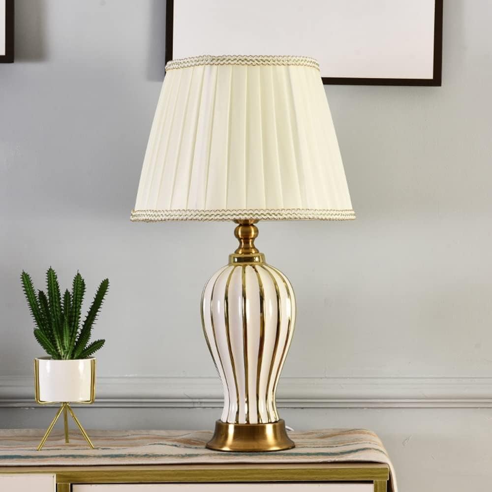 Skalora | Classic Art Deco Ceramic Desk Lamp for Elegant Room Lighting